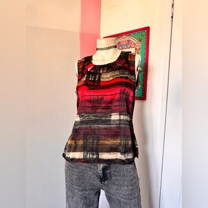 Stylish Red and Black Women's Top